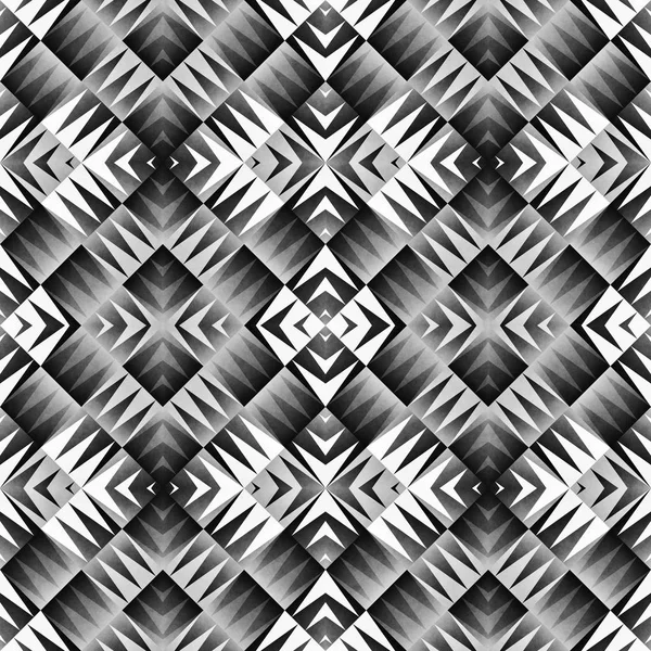 Etniska Tribal Aztec sömlösa mönster. Geometriska prydnads illustration. Svart och vit elegant textur — Stockfoto