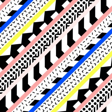 Retro renk seamless modeli. Süslü geometrik sanat baskı. Etnik hipster süs satırları zemin.