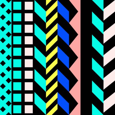 Retro renk seamless modeli. Süslü geometrik sanat baskı. Etnik hipster süs satırları zemin.