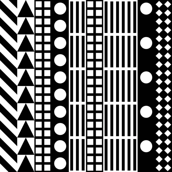 Padrão geométrico sem emenda. Repetindo o desenho ornamental étnico. Zigzag e stripe forma linha. Textura moderna em preto e branco — Fotografia de Stock