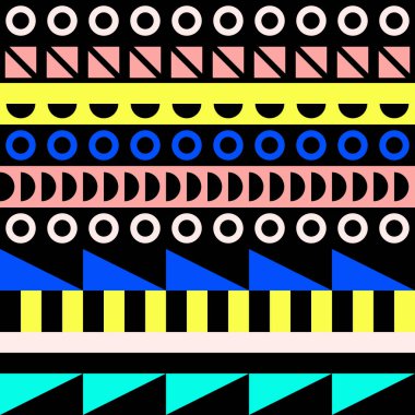 Retro renk seamless modeli. Süslü geometrik sanat baskı. Etnik hipster süs satırları zemin.