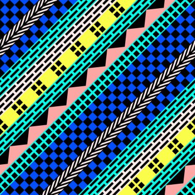 Retro renk seamless modeli. Süslü geometrik sanat baskı. Etnik hipster süs satırları zemin.