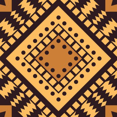 Etnik kabile Seamless modeli. Geometrik süs illüstrasyon. Dekoratif şık doku