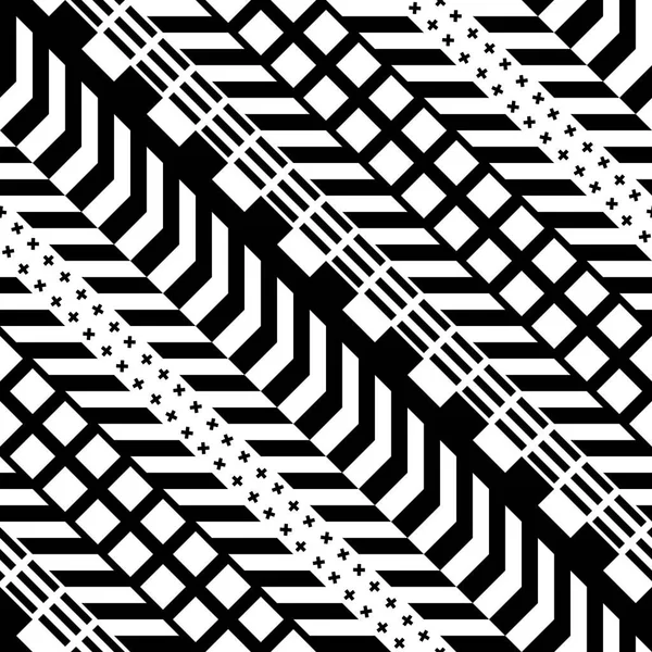 Padrão geométrico sem emenda. Repetindo o desenho ornamental étnico. Zigzag e stripe forma linha. Textura moderna em preto e branco — Fotografia de Stock