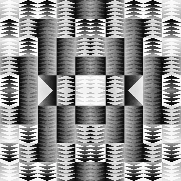 Patrón étnico tribal azteca sin costura. Ilustración ornamental geométrica. Textura elegante en blanco y negro —  Fotos de Stock