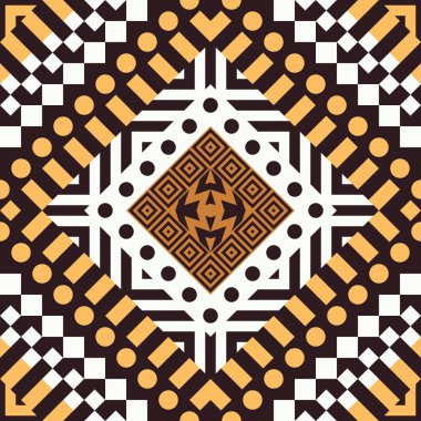 Etnik kabile Seamless modeli. Geometrik süs illüstrasyon. Dekoratif şık doku