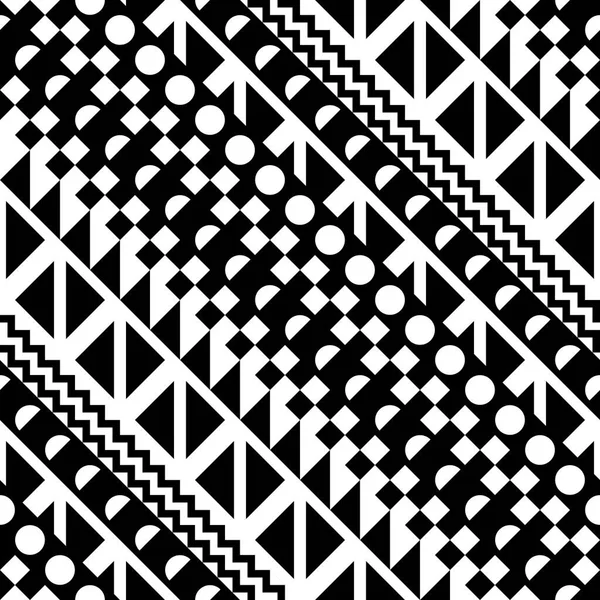 Padrão geométrico sem emenda. Repetindo o desenho ornamental étnico. Zigzag e stripe forma linha. Textura moderna em preto e branco — Fotografia de Stock