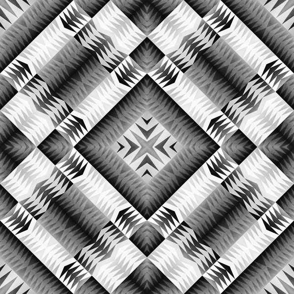 Etnische Tribal naadloze patroon. Geometrische versiering illustratie. Zwart-wit stijlvolle textuur — Stockfoto