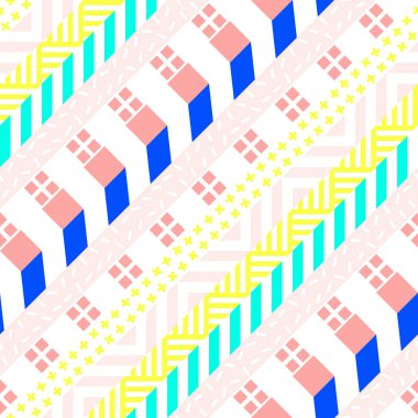 Retro renk seamless modeli. Süslü geometrik sanat baskı. Etnik hipster süs satırları zemin.