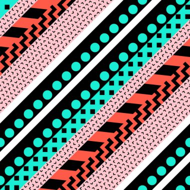 Retro renk seamless modeli. Süslü geometrik sanat baskı. Etnik hipster süs satırları zemin.