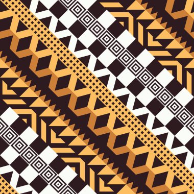 Etnik kabile Seamless modeli. Geometrik süs illüstrasyon. Dekoratif şık doku