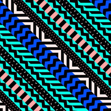Retro renk seamless modeli. Süslü geometrik sanat baskı. Etnik hipster süs satırları zemin.