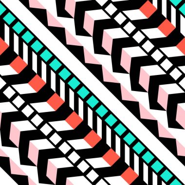 Retro renk seamless modeli. Süslü geometrik sanat baskı. Etnik hipster süs satırları zemin.