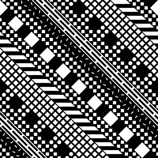 Patrón geométrico sin costuras. Repetir el diseño ornamental étnico. Zigzag y rayas forman la línea. Textura moderna en blanco y negro — Foto de Stock