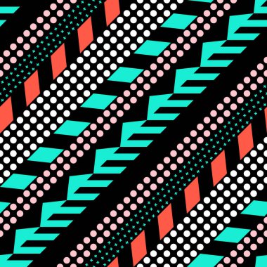 Retro renk seamless modeli. Süslü geometrik sanat baskı. Etnik hipster süs satırları zemin.