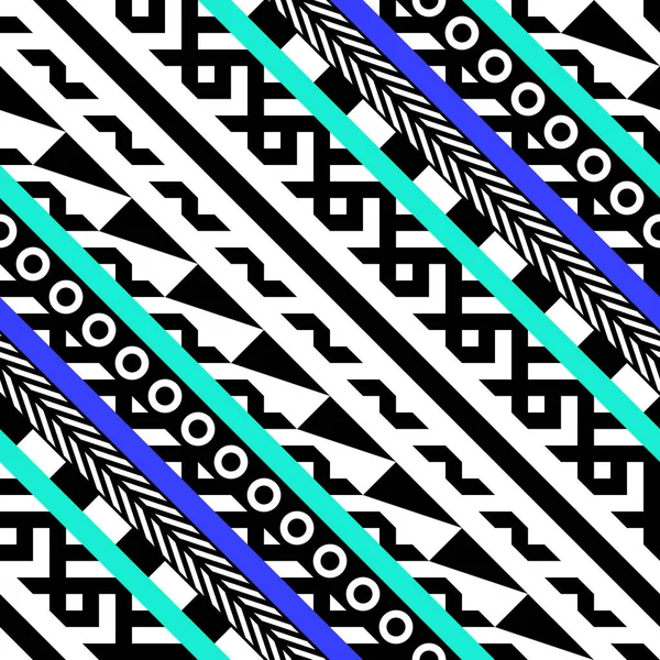 Retro color seamless pattern. Fancy abstract geometric art print. Ethnic hipster ornamental lines backdrop. — Stock Photo, Image
