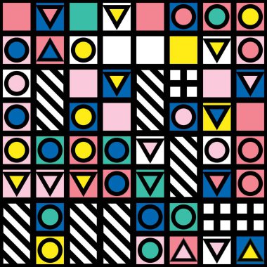 Fayans dekoratif geometrik şekiller. Çok renkli düzensiz. Renkli arka plan. Sanatsal dekoratif süs kafes