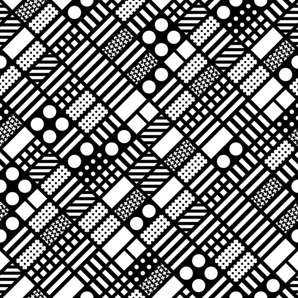 Декоративные геометрические формы мозаики. Монохромный неправильный рисунок. Абстрактный черно-белый фон. Художественная декоративная решётка — стоковое фото
