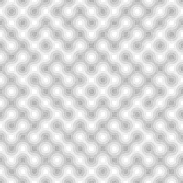 Seamless Black and White Tangled Round Stripes. Textured Geometric Pattern. — Stock Photo, Image