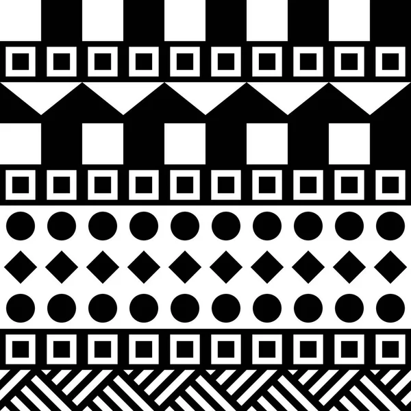 Kesintisiz geometrik desen. Etnik süs tasarım yinelenen. Zigzag ve şerit şekiller hattı. Modern siyah beyaz doku — Stok fotoğraf