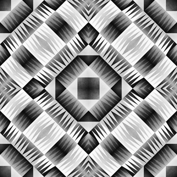 Etnische Tribal Azteekse naadloze patroon. Geometrische versiering illustratie. Zwart-wit stijlvolle textuur — Stockfoto