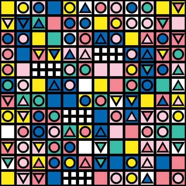 Dekorativa geometriska former plattsättning. Multicolor oregelbundet mönster. Abstrakta färgstarka bakgrund. Konstnärliga dekorativa dekorativa galler — Stockfoto