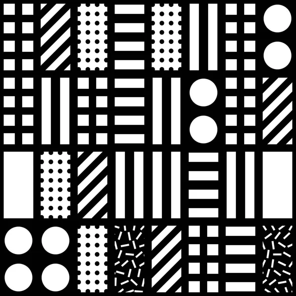 Fayans dekoratif geometrik şekiller. Tek renkli düzensiz. Soyut siyah ve beyaz arka plan. Sanatsal süs kafes — Stok fotoğraf