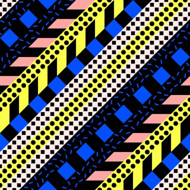 Retro renk seamless modeli. Süslü geometrik sanat baskı. Etnik hipster süs satırları zemin.