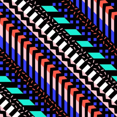 Retro renk seamless modeli. Süslü geometrik sanat baskı. Etnik hipster süs satırları zemin.