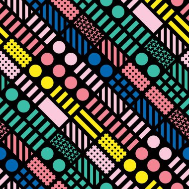 Fayans dekoratif geometrik şekiller. Çok renkli düzensiz. Renkli arka plan. Sanatsal dekoratif süs kafes