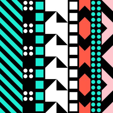 Retro renk seamless modeli. Süslü geometrik sanat baskı. Etnik hipster süs satırları zemin.