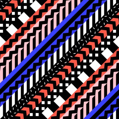 Retro renk seamless modeli. Süslü geometrik sanat baskı. Etnik hipster süs satırları zemin.