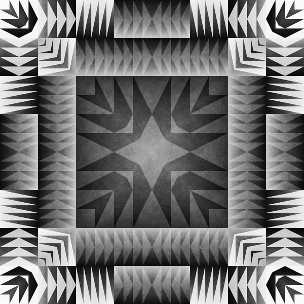 Этнические племена безшовных ацтеков. Геометрическая орнаментальная иллюстрация. Черно-белая стильная текстура — стоковое фото