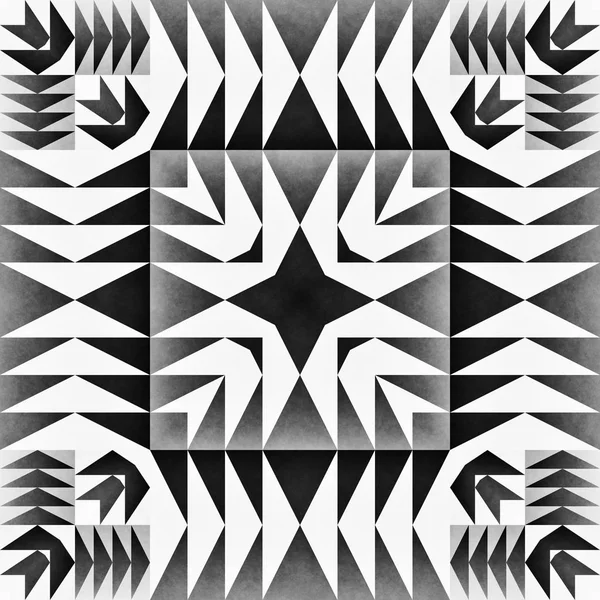 Patrón étnico tribal azteca sin costura. Ilustración ornamental geométrica. Textura elegante en blanco y negro —  Fotos de Stock