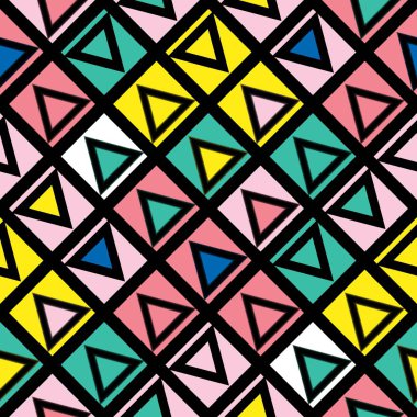 Fayans dekoratif geometrik şekiller. Çok renkli düzensiz. Renkli arka plan. Sanatsal dekoratif süs kafes