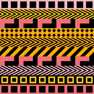 Retro renk seamless modeli. Süslü geometrik sanat baskı. Etnik hipster süs satırları zemin.