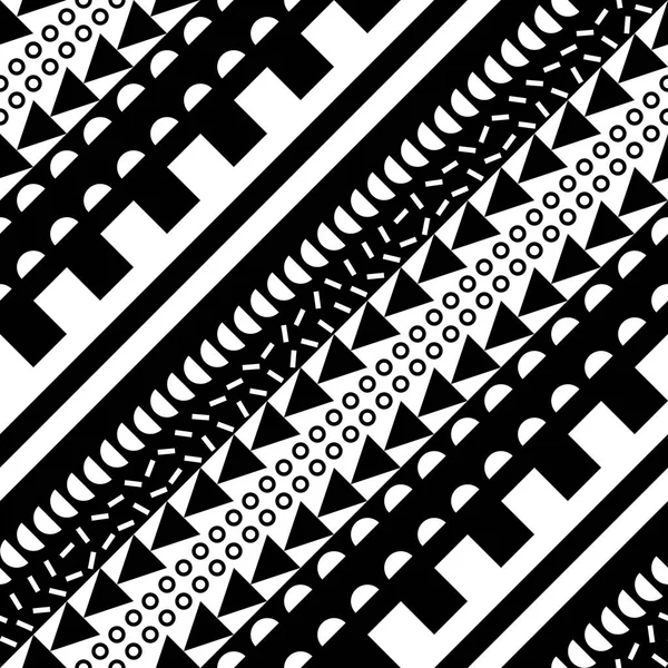 Padrão geométrico sem emenda. Repetindo o desenho ornamental étnico. Zigzag e stripe forma linha. Textura moderna em preto e branco — Fotografia de Stock