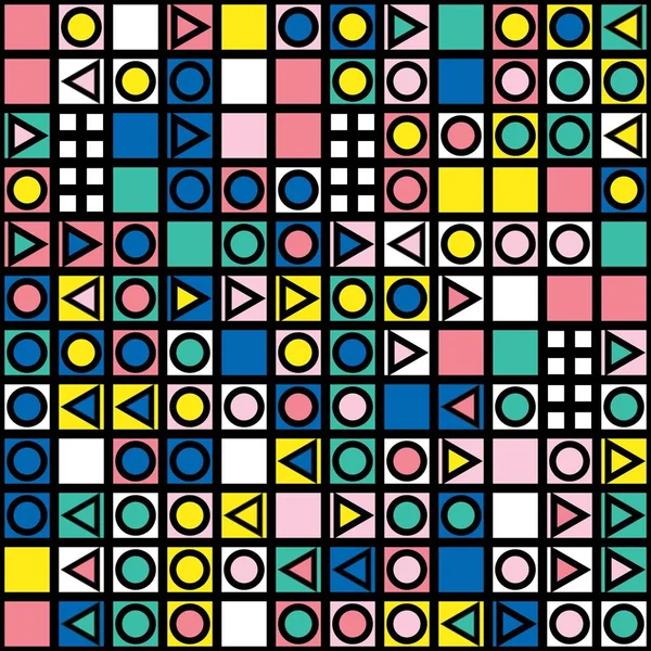 Dekorativa geometriska former plattsättning. Multicolor oregelbundet mönster. Abstrakta färgstarka bakgrund. Konstnärliga dekorativa dekorativa galler — Stockfoto