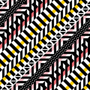 Retro renk seamless modeli. Süslü geometrik sanat baskı. Etnik hipster süs satırları zemin.