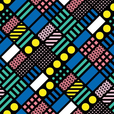 Fayans dekoratif geometrik şekiller. Çok renkli düzensiz. Renkli arka plan. Sanatsal dekoratif süs kafes