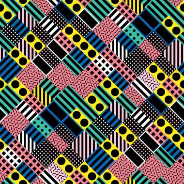 Fayans dekoratif geometrik şekiller. Çok renkli düzensiz. Renkli arka plan. Sanatsal dekoratif süs kafes