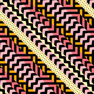 Retro renk seamless modeli. Süslü geometrik sanat baskı. Etnik hipster süs satırları zemin.