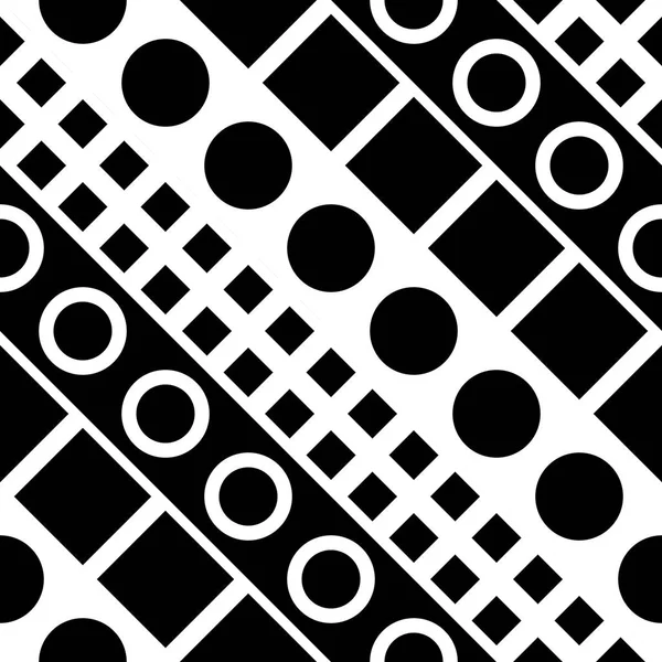 Formas geométricas decorativas baldosas. Patrón irregular monocromo. Fondo blanco y negro abstracto. Rejilla ornamental artística — Foto de Stock