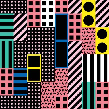 Fayans dekoratif geometrik şekiller. Çok renkli düzensiz. Renkli arka plan. Sanatsal dekoratif süs kafes