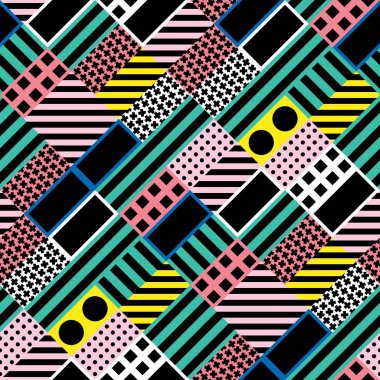 Fayans dekoratif geometrik şekiller. Çok renkli düzensiz. Renkli arka plan. Sanatsal dekoratif süs kafes