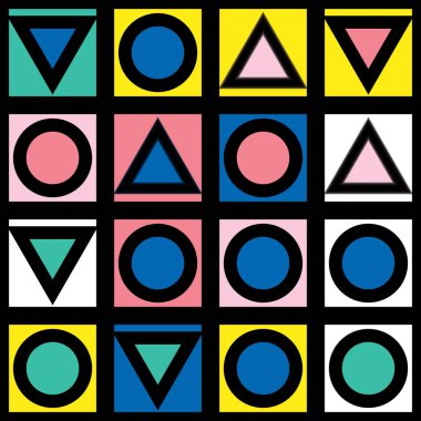 Fayans dekoratif geometrik şekiller. Çok renkli düzensiz. Renkli arka plan. Sanatsal dekoratif süs kafes