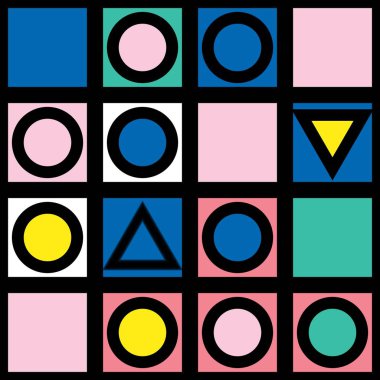 Fayans dekoratif geometrik şekiller. Çok renkli düzensiz. Renkli arka plan. Sanatsal dekoratif süs kafes