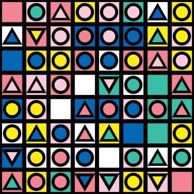 Fayans dekoratif geometrik şekiller. Çok renkli düzensiz. Renkli arka plan. Sanatsal dekoratif süs kafes