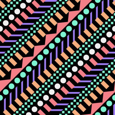 Retro renk seamless modeli. Süslü geometrik sanat baskı. Etnik hipster süs satırları zemin.