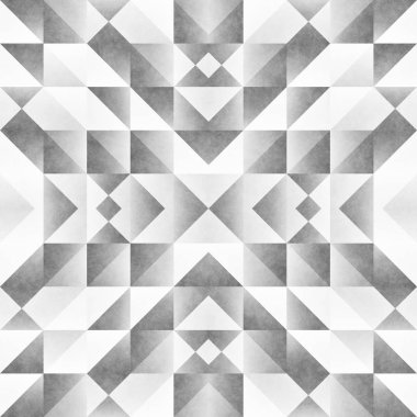 Tek renkli kabile Seamless modeli. Aztek stil soyut geometrik Sanat Yazdır.